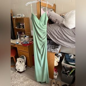 Sage green prom dress